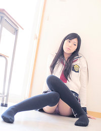 Saemi Shinohara Asian looks amazing in school uniform and socks